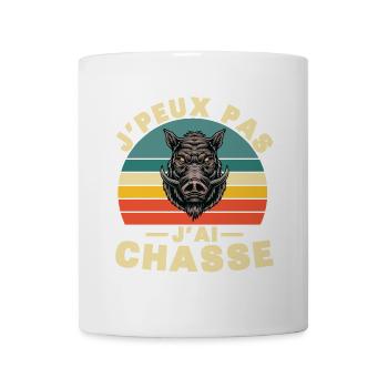 Je peux pas j ai Chasse Humour cadeau - Mug blanc - blanc - Devant