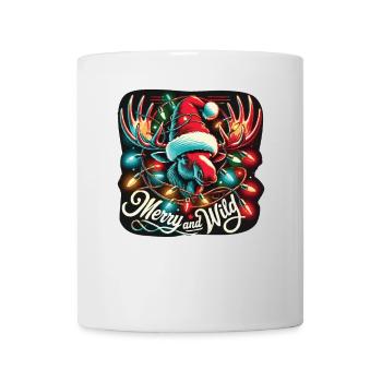 Joyeux Noël Cerf Frais Joyeux Et Sauvage - Mug blanc - blanc - Devant