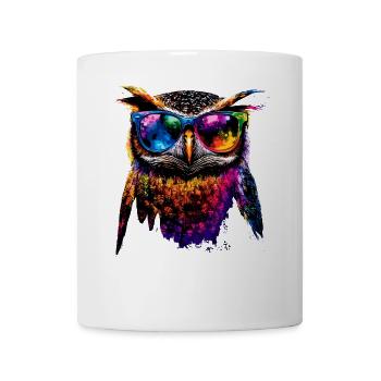 Owl Colorful Rainbow Colors Owl Owl Owl Owl Owl - Mug - white - Front