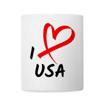 I Love USA I Love America Heart Gift - Mug - white - Front