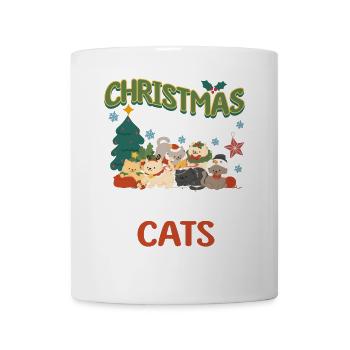 Câlin Chat Animal Amour Noël, Amour Chats - Mug blanc - blanc - Devant