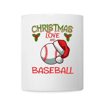 Joueur de baseball équipe club Noël amour - Mug blanc - blanc - Devant