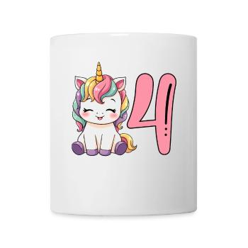 Children's Unicorn 4th Birthday I'm Already Four - Mug - white - Front