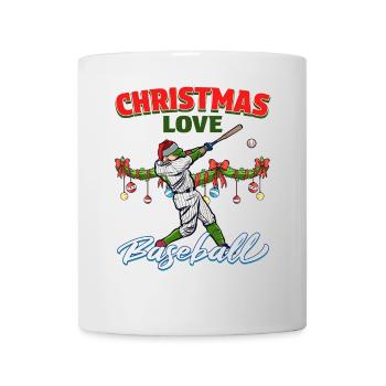 Joueur de baseball équipe club Noël amour - Mug blanc - blanc - Devant