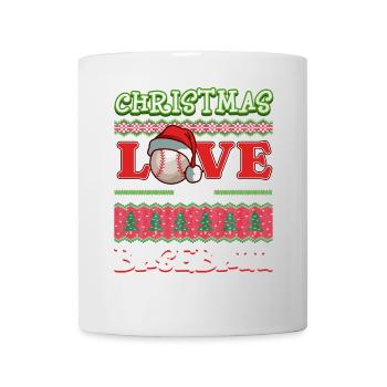 Joueur de baseball équipe club Noël amour - Mug blanc - blanc - Devant