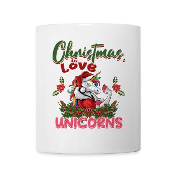 Einhorn Pferde Reitern Weihnachen Liebe Reiten - Tasse - Weiß - Vorne