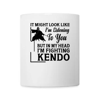 Kendo Fighter - mais dans ma tête, je me bats contre le Kendo - Mug blanc - blanc - Devant