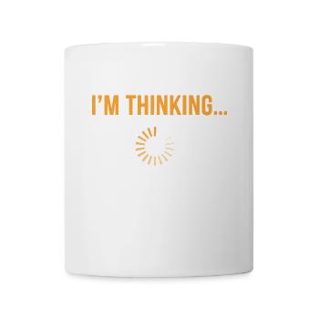 I'm thinking please wait funny nerd loading brain - Mug - white - Front