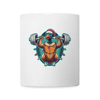 Lustige Weihnachtsgans Bodybuilding Weihnachten - Tasse - Weiß - Vorne