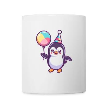 Pingouin Anniversaire Bande dessinée Mignon - Mug blanc - blanc - Devant