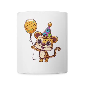 Leopard Geburtstag Comic Niedlich - Tasse - Weiß - Vorne
