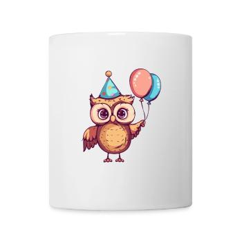 Eule Geburtstag Comic Niedlich - Tasse - Weiß - Vorne
