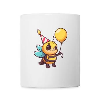 Biene Geburtstag Comic Niedlich - Tasse - Weiß - Vorne