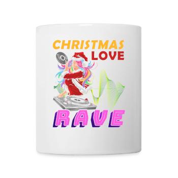 Mrs. Claus on the dance floor! Christmas Techno - Mug - white - Front