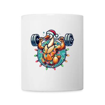 Lustige Weihnachtsgans Bodybuilding Masseaufbau - Tasse - Weiß - Vorne