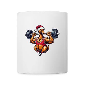 Lustige Weihnachtsgans Bodybuilding Motiv - Tasse - Weiß - Vorne