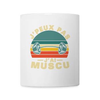 I Can't I Have Muscle, Vintage Humor Gift Idea - Mug - white - Front
