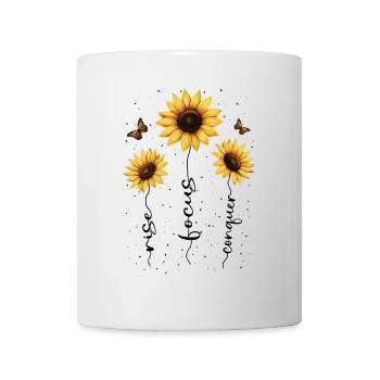Fleurs d’été Fleur Inspiration Dicton de motivation - Mug blanc - blanc - Devant