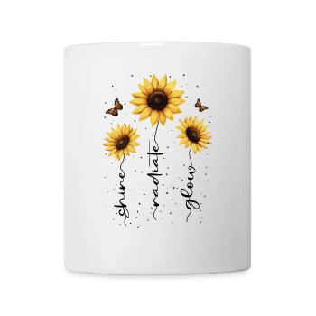 Fleurs d’été Fleur Inspiration Dicton de motivation - Mug blanc - blanc - Devant