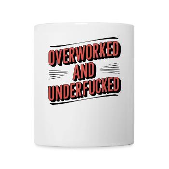 Überanstrengter und unterschätzter sarkastischer Humor - Tasse - Weiß - Vorne