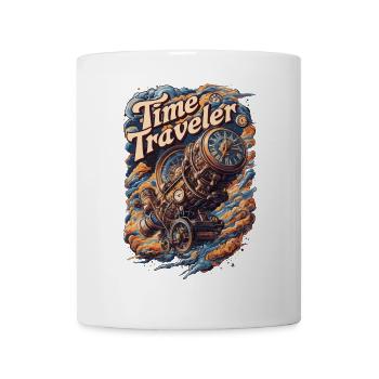 Zeitreisender Steampunk Uhr Abenteuer Design - Tasse - Weiß - Vorne