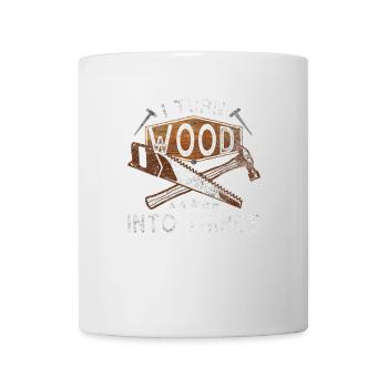 Je transforme le bois en choses - Mug blanc - blanc - Devant