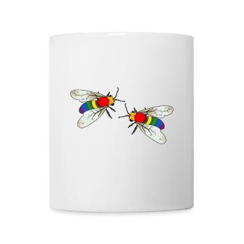 LGBT Biene Wespe Gay Pride Regenbogenfahne - Tasse - Weiß - Vorne