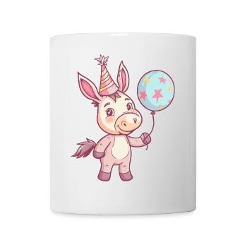 Esel Geburtstag Comic Niedlich - Tasse - Weiß - Vorne