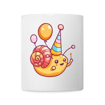 Schnecke Geburtstag Comic Niedlich - Tasse - Weiß - Vorne
