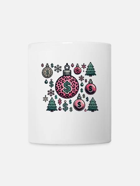 Weihnachtskugeln Dollar Symbole - Tasse - Weiß
