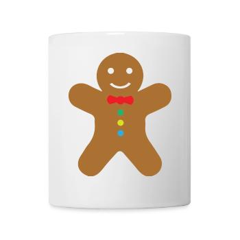 Lustiger Weihnachtlicher Lebkuchenmann - Tasse - Weiß - Vorne