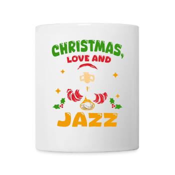 Christmas, Love & Jazz, Perfekt für Musikfans - Tasse - Weiß - Vorne