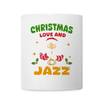 Christmas, Love & Jazz, Perfekt für Musikfans - Tasse - Weiß - Vorne