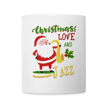 Christmas, Love & Jazz, Perfekt für Musikfans - Tasse - Weiß - Vorne