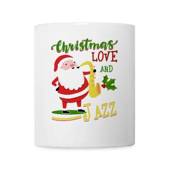Christmas, Love & Jazz, Perfekt für Musikfans - Tasse - Weiß - Vorne
