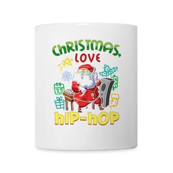 Noël, l’amour et le hip-hop, le look le plus frais du Père Noël - Mug blanc - blanc - Devant