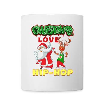 Noël, l’amour et le hip-hop, le look le plus frais du Père Noël - Mug blanc - blanc - Devant
