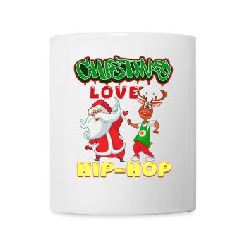 Noël, l’amour et le hip-hop, le look le plus frais du Père Noël - Mug blanc - blanc - Devant