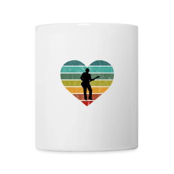 Guitare Retro Heart Design pour Guitaristes - Mug blanc - blanc - Devant