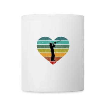Tromboniste Silhouette Trombone Retro Coeur - Mug blanc - blanc - Devant