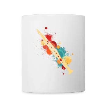 Flûte éclaboussée de couleur - Mug blanc - blanc - Devant