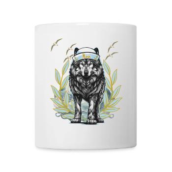 Maritim Hund Hunde Husky Wolf Moin - Tasse - Weiß - Vorne