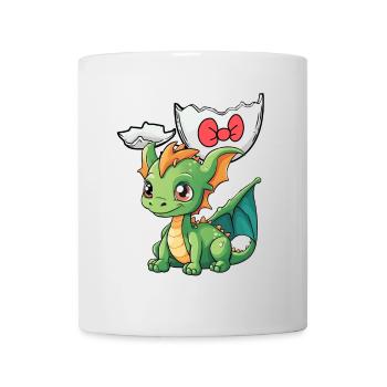 Dragon Bébé Oeuf Coquille Naissance Éclosion Oeuf Enfants - Mug blanc - blanc - Devant