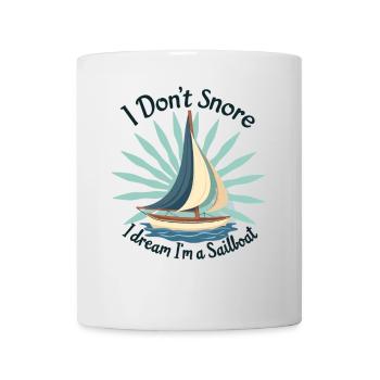 Je ne ronfle pas, je rêve dans un voilier qui navigue - Mug blanc - blanc - Devant