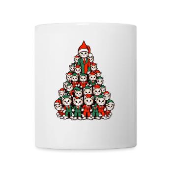 Noël arbre de Noël chats - Mug blanc - blanc - Devant