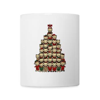 Chat de Noël Arbre de Noël Joie - Mug blanc - blanc - Devant