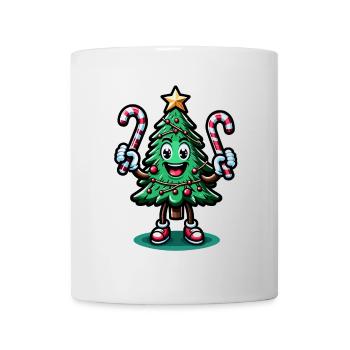 WeMerry Christmas Tree with Candy Canes Retr - Mug - white - Front
