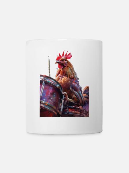 Hahn Trommeln - Tasse - Weiß