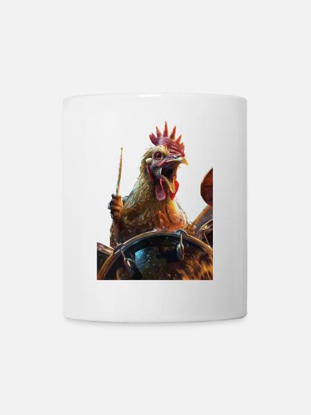 Hahn Trommeln - Tasse - Weiß