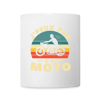 Je peux pas j ai Moto Humour cadeau - Mug blanc - blanc - Devant